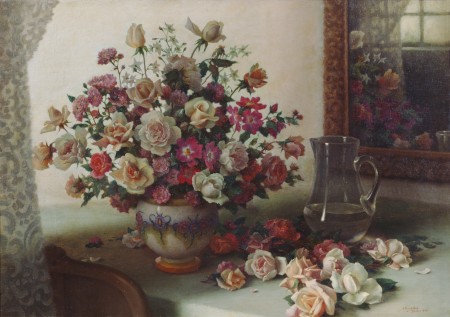 Bodegón con flores